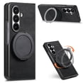 thumbnail image 1 of ELEHOLD Case for Samsung Galaxy Z Fold 5, Shockproof Leather Phone Case with Ring Stand, Raised Edge Protection and Car Mount Compatibility,Black, 1 of 11