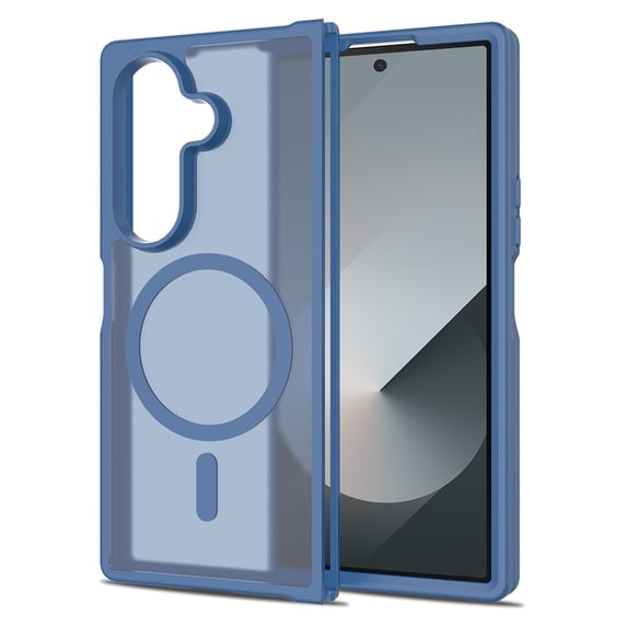 ELEHOLD Case for Samsung Galaxy Z Fold 7, Magnetic Phone Case, Hybrid Shockproof Cover, Raised Camera & Screen Protection,Blue