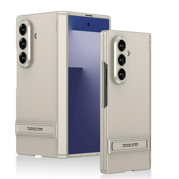 ELEHOLD Case for Samsung Galaxy Z Fold 7, Shockproof/ Hinge Protection Phone Case with Built-in Screen Protector & Foldable Stand,Titaniumgray