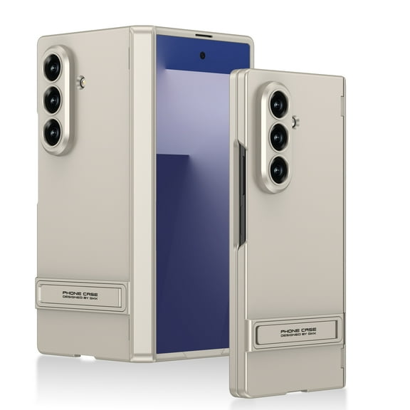 ELEHOLD Case for Samsung Galaxy Z Fold 7, Shockproof/ Hinge Protection Phone Case with Built-in Screen Protector & Foldable Stand,Titaniumgray
