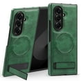 thumbnail image 1 of ELEHOLD Case for Samsung Galaxy Z Fold 7, Shockproof Magnetic Leather Phone Case with Stand, Compatibility with Mag Safe Accessories,Darkgreen, 1 of 8