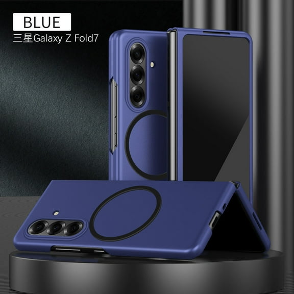 ELEHOLD Case for Samsung Galaxy Z Fold 7, Shockproof Magnetic Phone Case, Wireless Charging Support,Blue