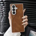thumbnail image 1 of ELEHOLD Case for Samsung Galaxy Z Fold 7, Shockproof Magnetic Rigid Plastic Phone Case, Wireless Charging,Brown, 1 of 8