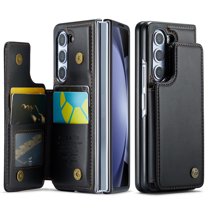 ELEHOLD Case for Samsung Galaxy Z Fold7, RFID Leather Wallet Phone Case with Card Slots,Black