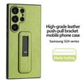 thumbnail image 1 of ELEHOLD Case for Samsung S24 Ultra, Soft TPU Shockproof Anti-Scratch Leather Case with Push-Pull Bracket,Green, 1 of 8