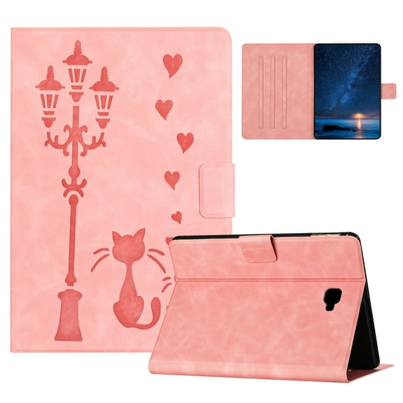 ELEHOLD Case for Samsung Tab A 10.1 (2016),Premium PU Leather Case with Auto Sleep/Wake & Adjustable Stand,Pink