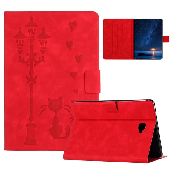 ELEHOLD Case for Samsung Tab A 10.1 (2016),Premium PU Leather Case with Auto Sleep/Wake & Adjustable Stand,Red