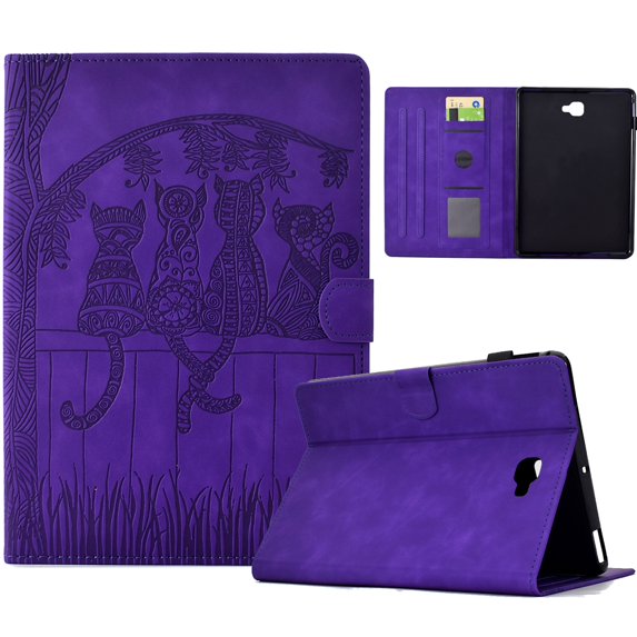 ELEHOLD Case for Samsung Tab A 10.1 (2016), Slim PU Leather Case with Card Holder Folio Stand Cover Compatible with Samsung Tab A 10.1 (2016),Purple