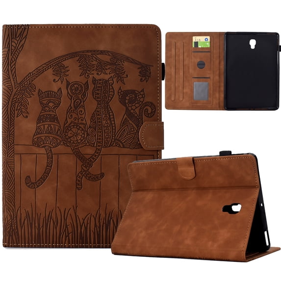 ELEHOLD Case for Samsung Tab A 10.5 (2018), Slim PU Leather Case with Card Holder Folio Stand Cover Compatible with Samsung Tab A 10.5 (2018),Brown