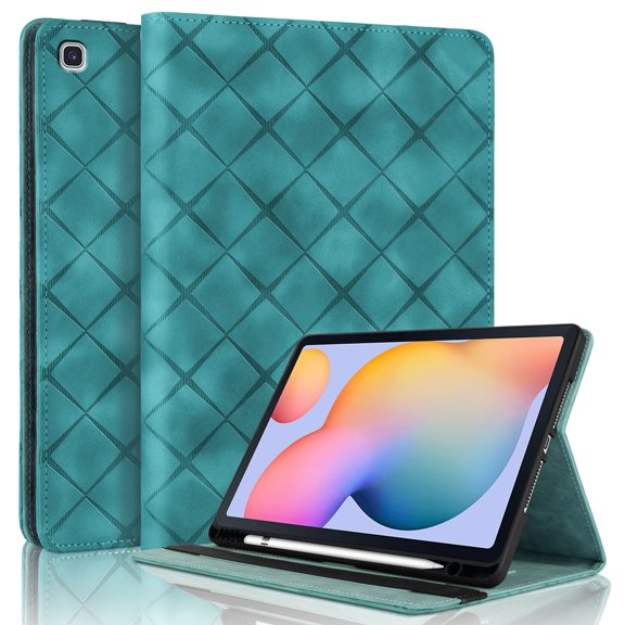 ELEHOLD Case for Samsung Tab S6 Lite 10.4" (2019), PU Leather Case with Pencil Holder,Shockproof Soft TPU Folio Stand Cover,Green
