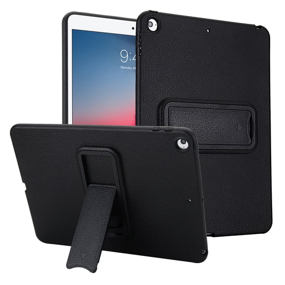 ELEHOLD Case for iPad 6th Generation/Air1 Air2 9.7 (2018), Shockproof Dual-Layer PU Leather Hybrid Case with Built-in Kickstand,Black