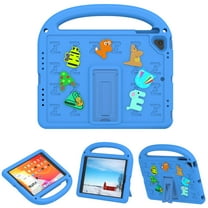 ELEHOLD Case for iPad 6th Generation, Fun Animal Design EVA Durable Case with Handle & Stand & Strap, Easy Carry for Children,Blue