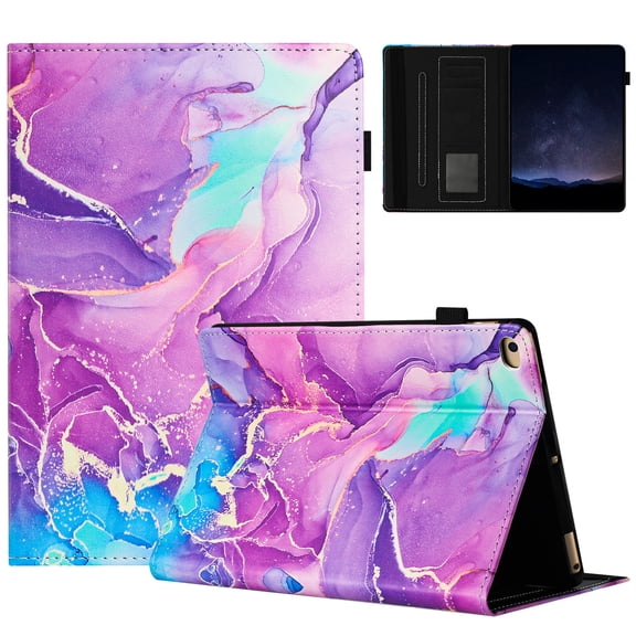 ELEHOLD Case for iPad 6th Generation, Lightweight PU Leather Stand Wallet Case with Card Slots & Hand Strap,Flip Stand Cover with Auto Wake/Sleep,C