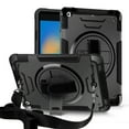 thumbnail image 1 of ELEHOLD Case for iPad 9th/8th/7th Generation, Shockproof Case with 360°Rotating Adjustable Shoulder Hand Strap & Stand,Black, 1 of 8