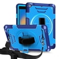 thumbnail image 1 of ELEHOLD Case for iPad 9th/8th/7th Generation, Shockproof Case with 360°Rotating Adjustable Shoulder Hand Strap & Stand,Blue, 1 of 1