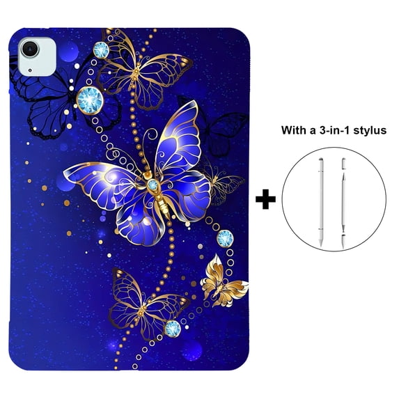 ELEHOLD Case for iPad Air13 2024, Shockproof TPU Protective Case with 3-in-1 Stylus Pen for Writing, Drawing & Touch Use,B