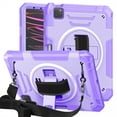thumbnail image 1 of ELEHOLD Case for iPad Pro 11 2022/2021/2020/2018, Shockproof Case with 360°Rotating Adjustable Shoulder Hand Strap & Stand,Purple, 1 of 8