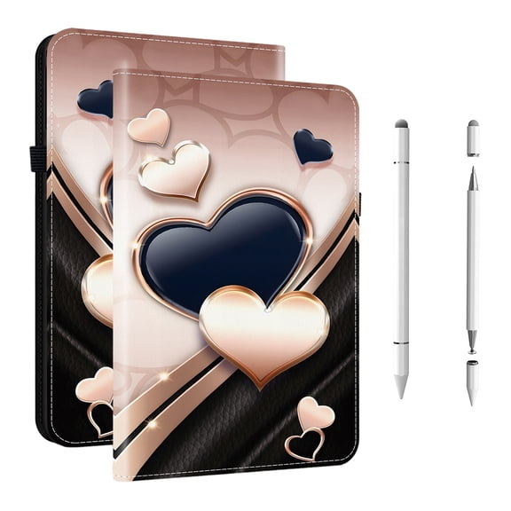 ELEHOLD Case for iPad Pro 13 2024/2025, Shockproof Leather Case with 3-in-1 Stylus Pen, Adjustable Stand,H
