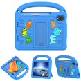 thumbnail image 1 of ELEHOLD Case for iPad mini (6th Generation), Fun Animal Design EVA Durable Case with Handle & Stand & Strap, Easy Carry for Children,Blue, 1 of 9