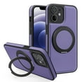 thumbnail image 1 of ELEHOLD Case for iPhone 11,  Magnetic Leather Case with 360°Rotatable Ring Stand [Compatible with MagSafe] Phone Case,Purple, 1 of 6