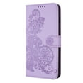 thumbnail image 1 of ELEHOLD Case for iPhone 11 Pro Max, Luxury Floral PU Leather Wallet Case with Card Holder Stand & Wrist Strap,Purple, 1 of 5