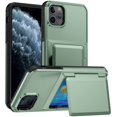 thumbnail image 1 of ELEHOLD Case for iPhone 11 Pro Max, Shockproof Heavy Duty Wallet Case with Hidden Card Holder for Women & Men,Lightgreen, 1 of 11
