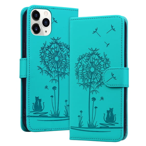 ELEHOLD Case for iPhone 11 Pro, Premium PU Leather Wallet Flip Case Folio Cover with Card Holder Kickstand,Green