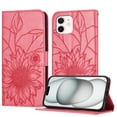 thumbnail image 1 of ELEHOLD Case for iPhone 11, Sunflower Embossed Leather Wallet Case with Magnetic Closure & Kickstand,Rose, 1 of 6