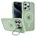 thumbnail image 1 of ELEHOLD Case for iPhone 12/12Pro, Clear Transparent Camera Kickstand Case Shockproof Heavy Duty Protective Cover Case,Lightgreen, 1 of 8