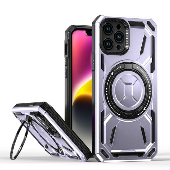 ELEHOLD Case for iPhone 12 Pro / 12 6.1", Military Grade Magnetic Case with Kickstand, Compatible with Wireless Charging,Purple