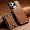 thumbnail image 1 of ELEHOLD Case for iPhone 12 Pro Max,2 in 1 Detachable Magnetic Leather Wallet Case with Card Holder Kickstand,Brown, 1 of 9