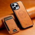 thumbnail image 1 of ELEHOLD Case for iPhone 12 Pro Max,2 in 1 Detachable Magnetic Leather Wallet Case with Card Holder Kickstand,Khaki, 1 of 9