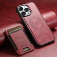 thumbnail image 1 of ELEHOLD Case for iPhone 12 Pro Max,2 in 1 Detachable Magnetic Leather Wallet Case with Card Holder Kickstand,Red, 1 of 9