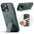 thumbnail image 1 of ELEHOLD Case for iPhone 12 Pro Max, Premium Leather Case with Kickstand and Grip Strap,Green, 1 of 6
