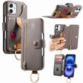 thumbnail image 1 of ELEHOLD Case for iPhone 12 Pro Max, RFID Blocking Zipper Leather Wallet Stand Case with Card Slot & Wrist Strap & Ring Holder,Gray, 1 of 10