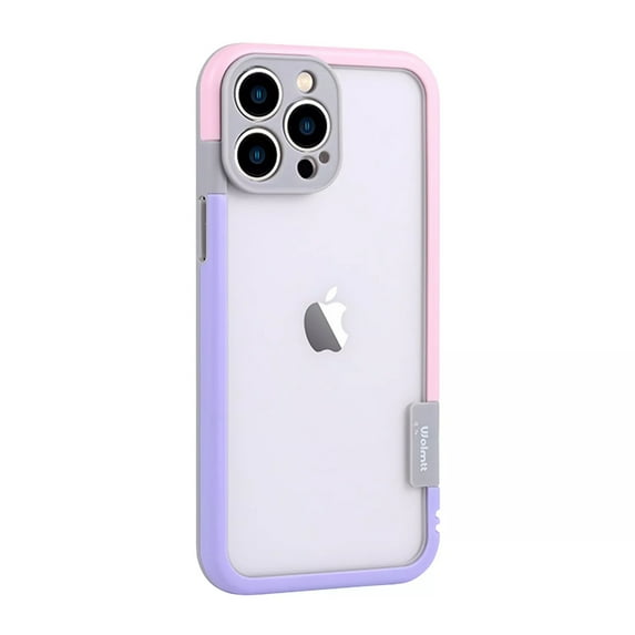 ELEHOLD Case for iPhone 12 Pro Max, Shockproof Heat Dissipation Colorful Bumper Frame Case,Purplepink
