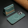 thumbnail image 1 of ELEHOLD Case for iPhone 13, 2-in-1 Detachable Magnetic Zipper Leather Wallet Case with Card Holder, RFID Blocking Folio Flip Cover,Green, 1 of 5