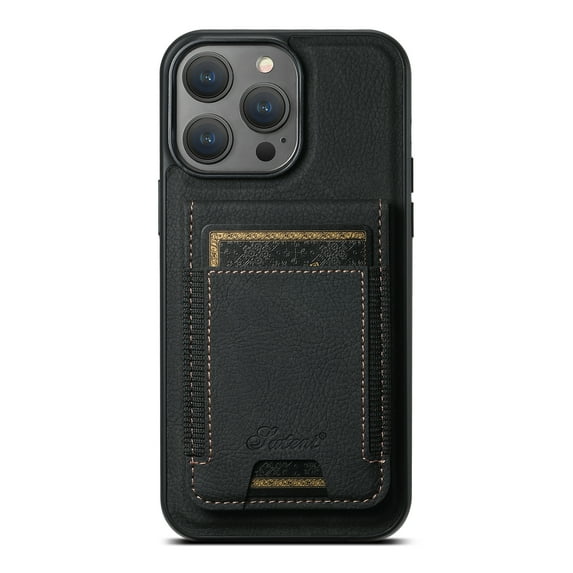 ELEHOLD Case for iPhone 13 Pro, 2 in 1 Detachable Magnetic Wallet Case with Card Holder & Kickstand,Black