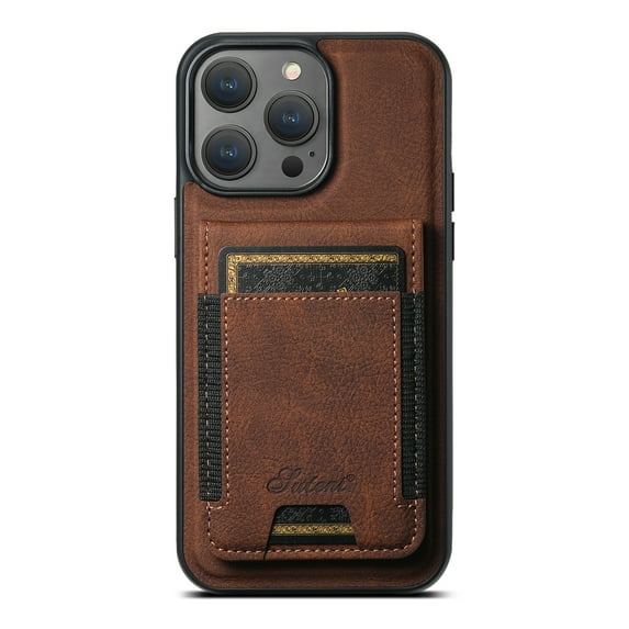 ELEHOLD Case for iPhone 13 Pro, 2 in 1 Detachable Magnetic Wallet Case with Card Holder & Kickstand,Brown