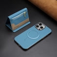 thumbnail image 1 of ELEHOLD Case for iPhone 13 Pro, 2-in-1 Detachable Magnetic Zipper Leather Wallet Case with Card Holder, RFID Blocking Folio Flip Cover,Lightblue, 1 of 5