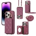 thumbnail image 1 of ELEHOLD Case for iPhone 13 Pro,Detachable Lanyard Crossbody Leather Wallet Case with Ring Holder & Mirror,Winered, 1 of 8