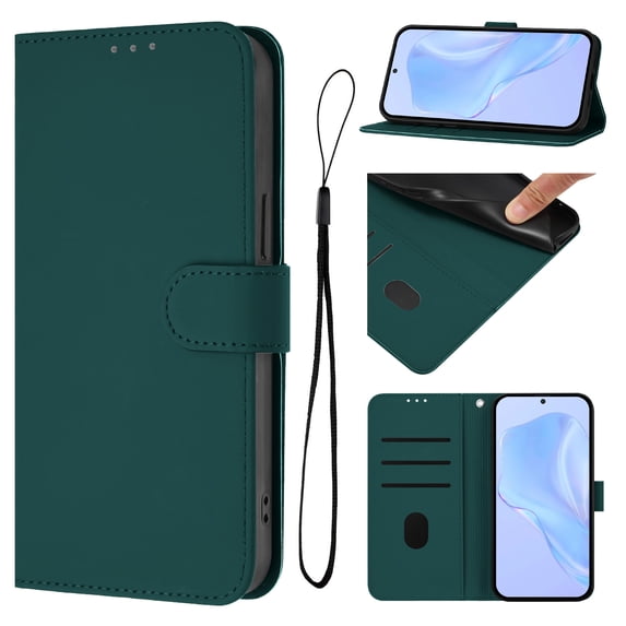 ELEHOLD Case for iPhone 13 Pro, Luxury Business Leather Wallet Flip Case with Stand & Card Slots,Darkgreen