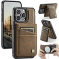 thumbnail image 1 of ELEHOLD Case for iPhone 13 Pro, Magnetic Wallet RFID Blocking Case,Leather Flip Cover with Card Holder,Coffee, 1 of 12
