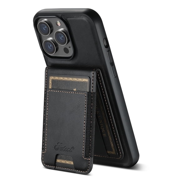 ELEHOLD Case for iPhone 13 Pro Max,2 in 1 Detachable Magnetic Leather Wallet Case with Card Holder Kickstand,Black