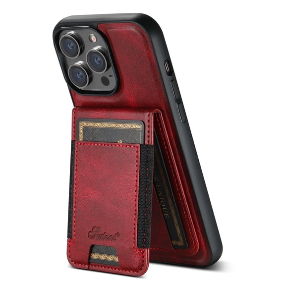 ELEHOLD Case for iPhone 13 Pro Max,2 in 1 Detachable Magnetic Leather Wallet Case with Card Holder Kickstand,Red