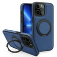 thumbnail image 1 of ELEHOLD Case for iPhone 13 Pro Max,  Magnetic Leather Case with 360°Rotatable Ring Stand [Compatible with MagSafe] Phone Case,Blue, 1 of 6