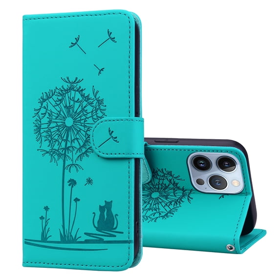 ELEHOLD Case for iPhone 13 Pro Max, Premium PU Leather Wallet Flip Case Folio Cover with Card Holder Kickstand,Green