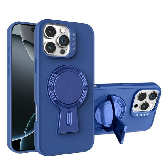 ELEHOLD Case for iPhone 13 Pro Max, Shockproof Case with Magnetic Ring Holder Stand, Slim Matte Case for iPhone 13 Pro Max,Blue