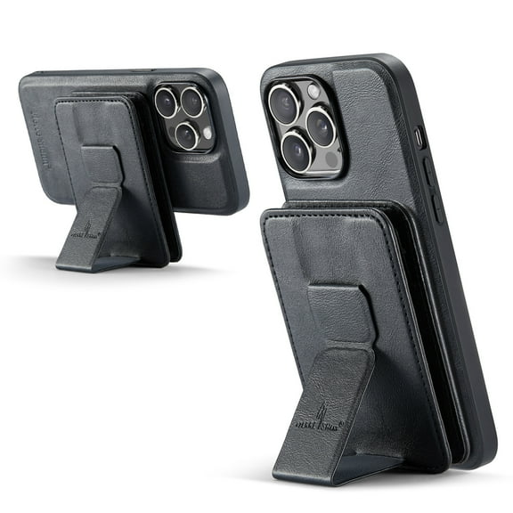 ELEHOLD Case for iPhone 13 Pro Max, Shockproof Magnetic Leather Wallet Case with Hand Grip & Kickstand & RFID Blocking,Black