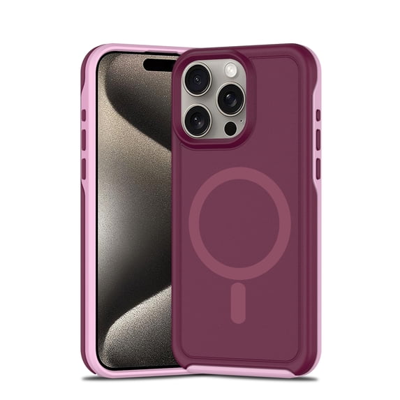 ELEHOLD Case for iPhone 13 Pro Max, Shockproof Slim Skin-Friendly Strong Magnetic Matte Case,Winered